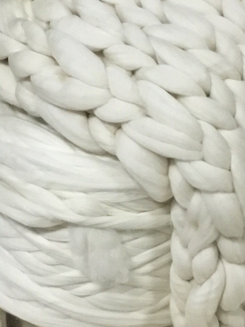 8 lbs Pounds White Wool Roving Chunky Yarn Jumbo Yarn Big Etsy
