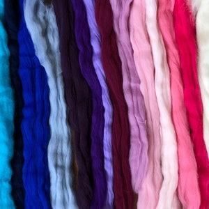 Felting Wool for Crafts and Projects requiring Wool Roving for Needle or Wet Felting Multi Color Sampler Can Customize tell us what colors image 2