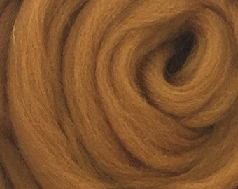 Cinnamon Spice Merino Wool Roving: 23 Micron Fiber for Spinning & Felting