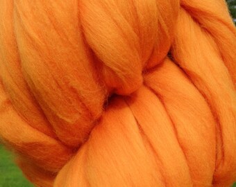 Clementine Orange Merino Wool Too Roving - Spin into Yarn, Needle Felt wet felt all Crafts