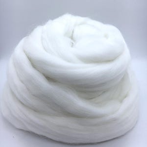 Bright White  Merino Wool Top Roving - Spin into Yarn, Needle Felt, wet felt, Knit, Weave, chunky knit blanket