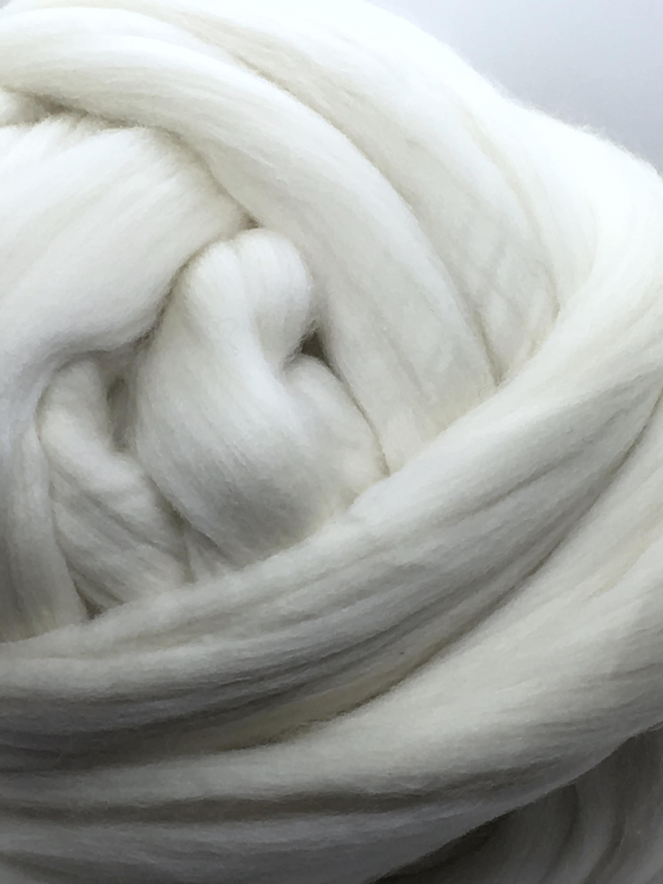 FREE SHIPPING 1lb White Wool Top Roving Fiber Spinning Etsy