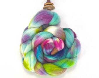 Mystic Prism Hand-Dyed Merino Wool Roving: 4oz Super Soft Fiber