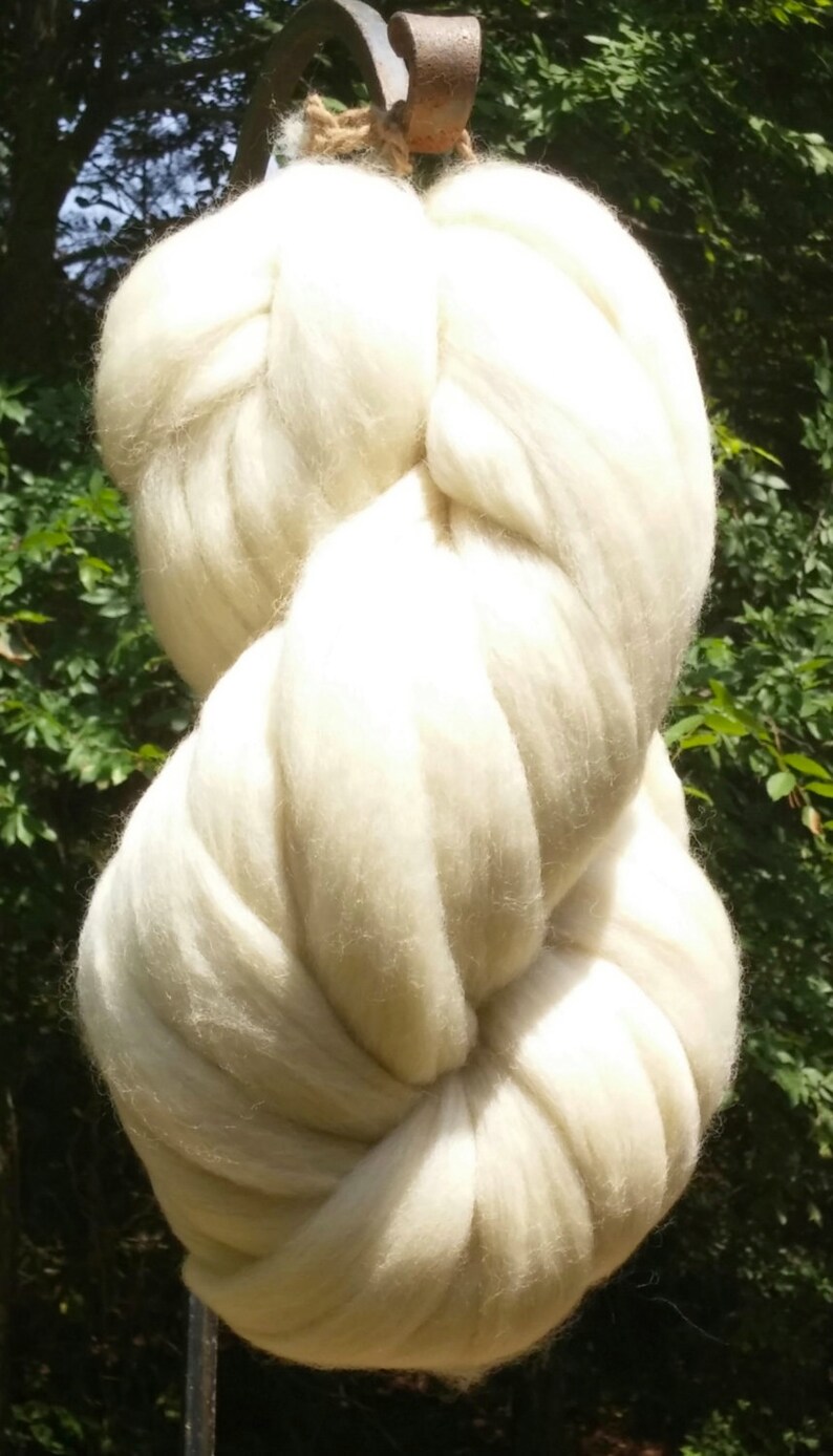White Wool Top Roving Fiber Spinning Undyed Wool Roving Wool Etsy