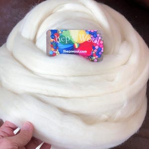 Creamy White Wool Roving: Felting, Needle Felting, Crafts