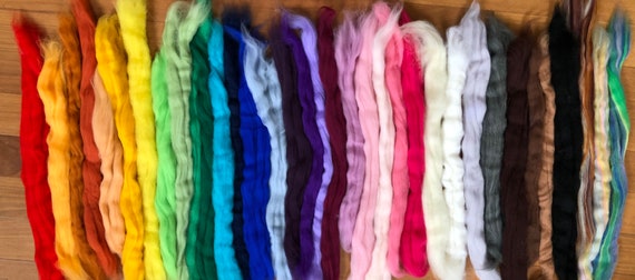 SELECT 4 or 8 COLORS, 4 Total Ounces Wool Roving, Wool Roving