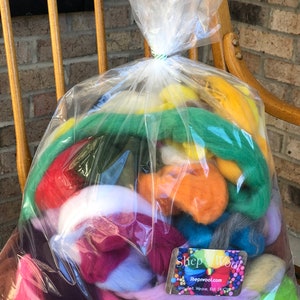 Multi-Color Felting Wool Roving Fiber Sampler for Needle & Wet Felting – Customizable Wool Batts for Crafts and Projects 26 + Colors!
