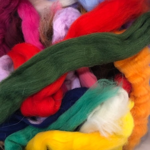 Felting Wool for Crafts and Projects requiring Wool Roving for Needle or Wet Felting Multi Color Sampler Can Customize tell us what colors image 7