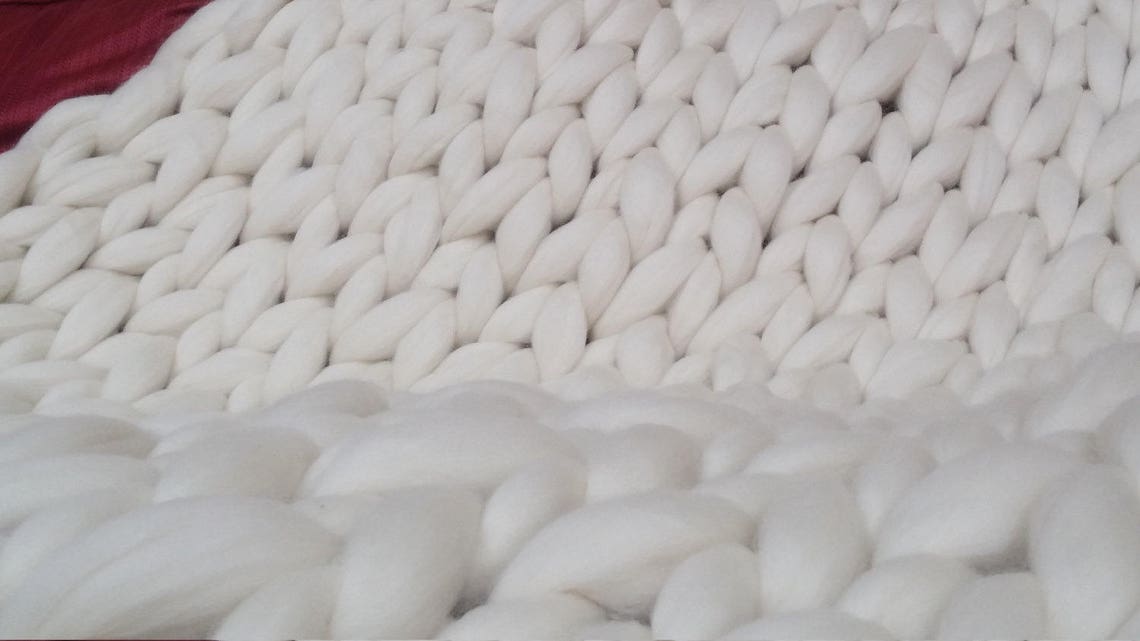LUXURY Chunky Knit Blanket super Chunky Knit Merino Wool Etsy