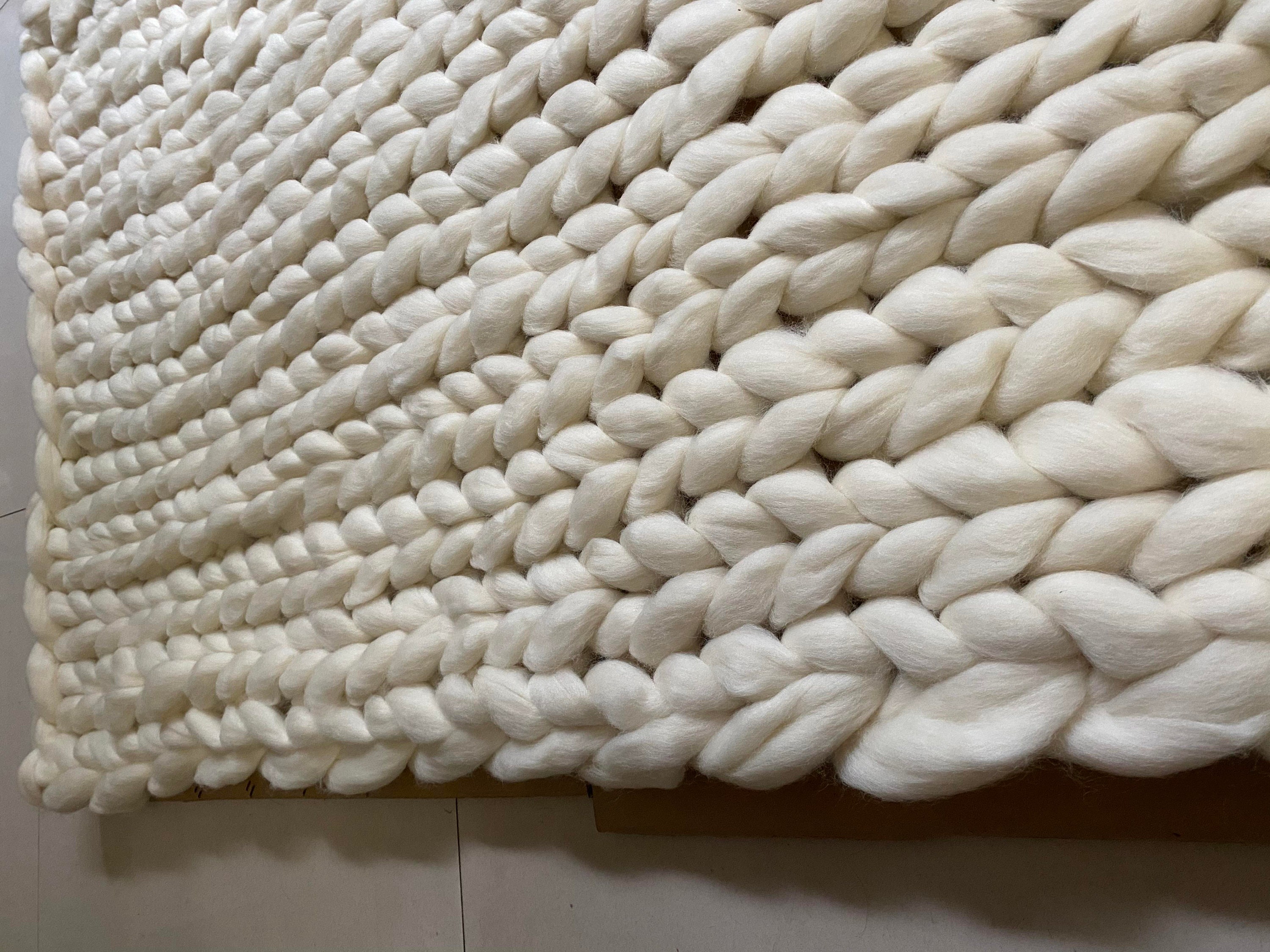 King Chunky Knit Blanket 90 X 100 Chunky Knit Etsy