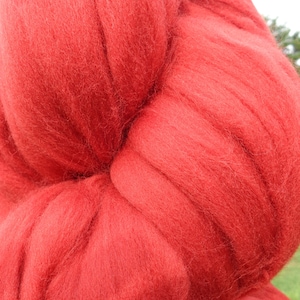 Cayenne Red Wool Top Roving Spin into Yarn, Needle Felt wet felt all Crafts image 2