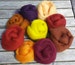 4 oz Autumn Fall 9 color Merino Wool top Sampler Pack - Spin, Felt, Crafts FREE  Shipping, Wool Mix, Mixed color wool, ool Sampler 