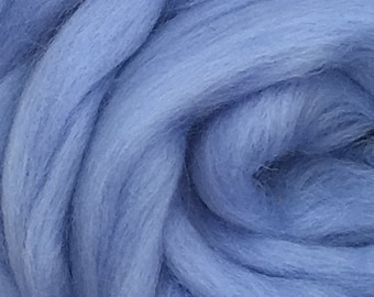 Baby Blue  Merino Wool Top Roving - Spin into Yarn, Needle Felt , Wet felt, Weave, Knit, Tapestry, Knitting, Spinning,all Crafts Soft !