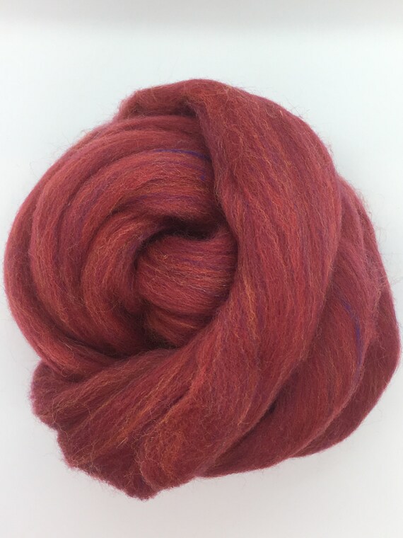 Weave Red MERINO Wool Top Roving Spin into Yarn Needle Felt wet felt