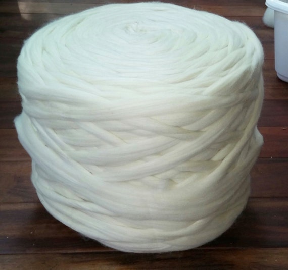 7 lbs Pounds Wool Roving to Knit Your Chunky Knit Blanket