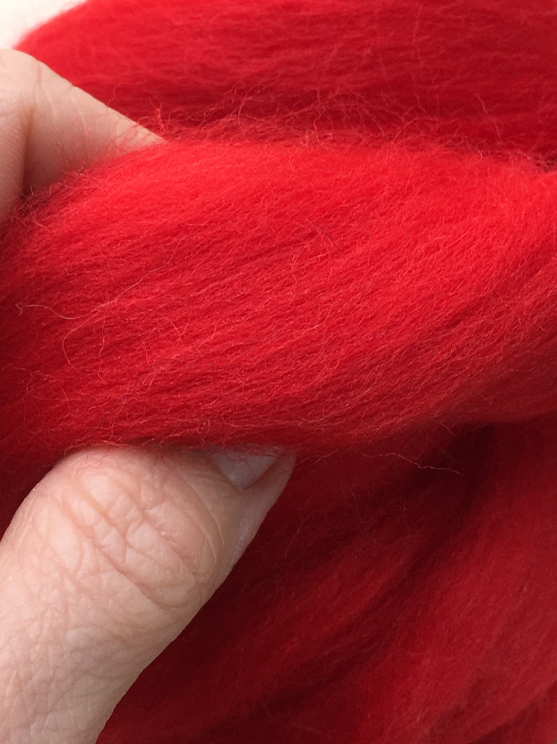Red Wool Roving Red Roving Red Wool Roving Red Merino Red Etsy