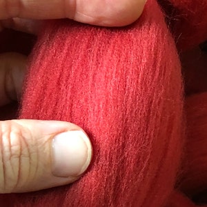 Cayenne Red Wool Top Roving Spin into Yarn, Needle Felt wet felt all Crafts image 4