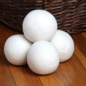 XL Wool Dryer Balls Set of 4: Natural Laundry Softener