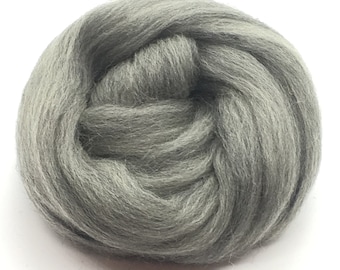 Gray Merino Wool Top Roving: 23 Micron Fiber Spinning, Felting
