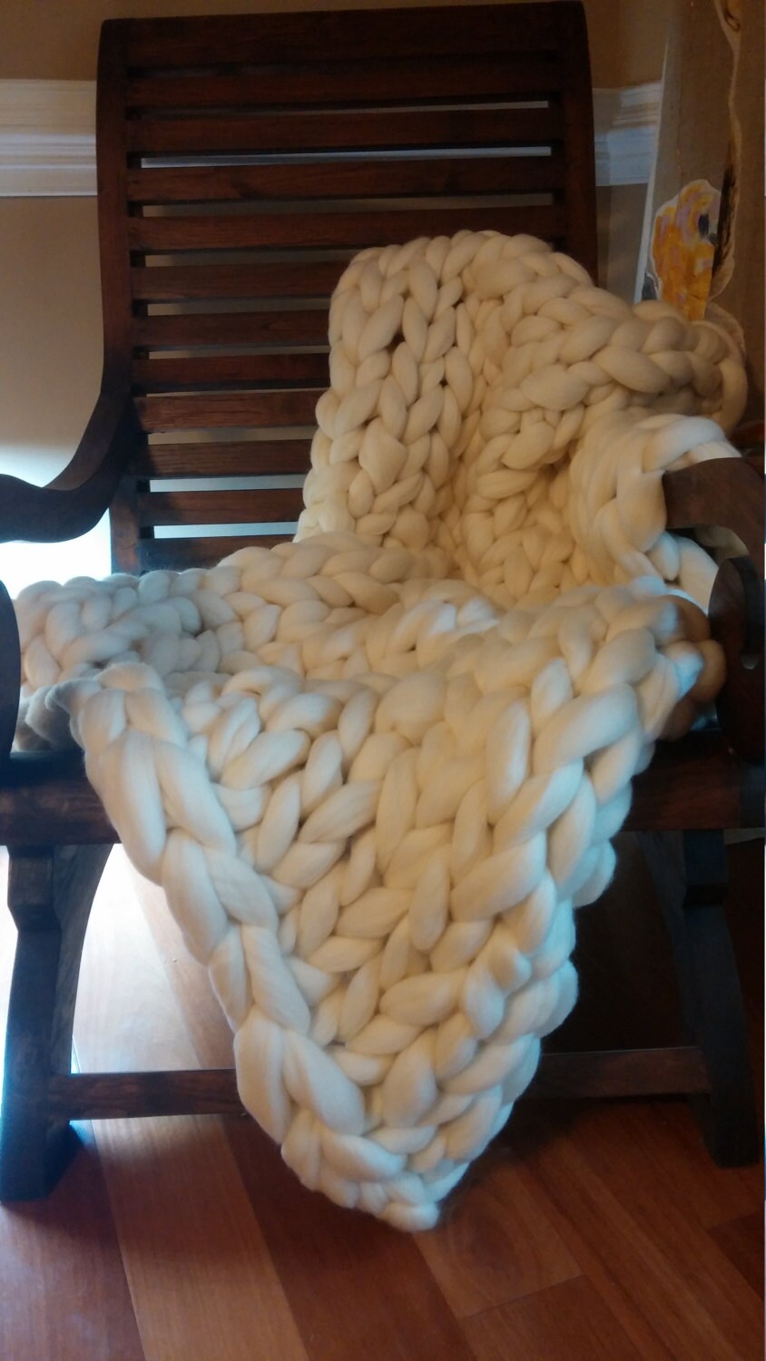 8 Lbs Pounds White Wool Roving Chunky Yarn Jumbo Yarn Big Yarn Giant Yarn to Make Your Own Chunky Knit Blanket Etsy