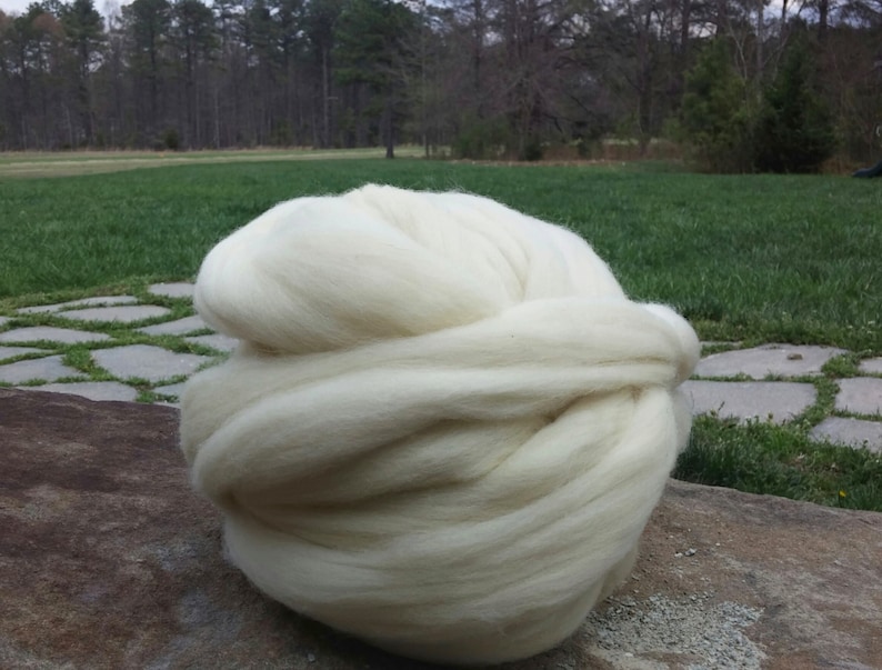 White Wool Top Roving Fiber Spinning Undyed Wool Roving Wool Etsy