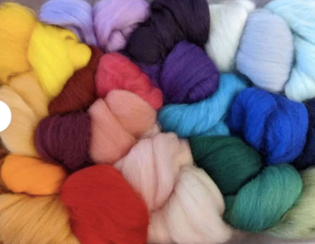 Wool Roving Multi Color Assortment Bag for Felting Crafts And/or ...