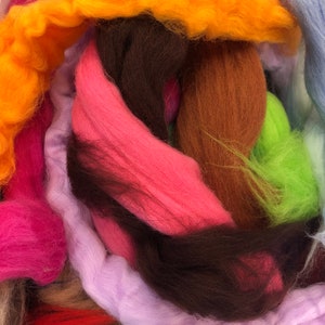 Felting Wool for Crafts and Projects requiring Wool Roving for Needle or Wet Felting Multi Color Sampler Can Customize tell us what colors image 6
