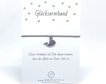 Glücksarmband Wal silberfarben | Maritim | Glücksbringer | Armband