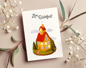 Postkarte Zum Richtfest | Grußkarte | Hausbau | Karte