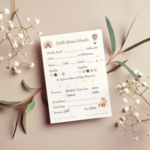Babyparty Ausfüllkarte | Geburt | Tippkarte |Baby | Babyparty