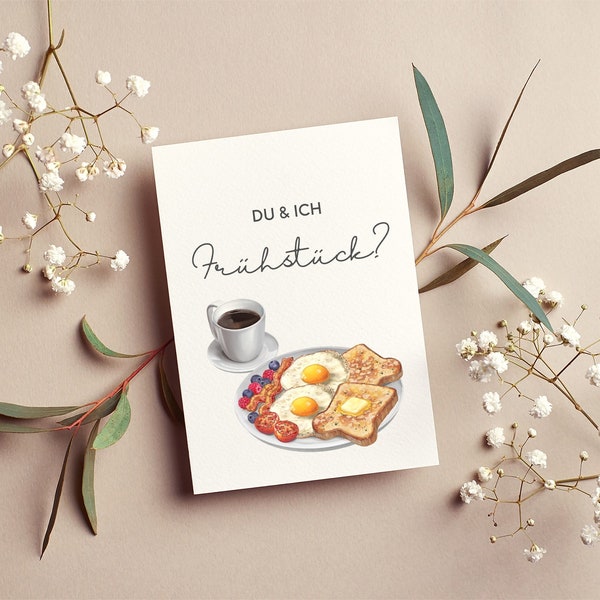 Postkarte Frühstück | Grußkarte | Einladung