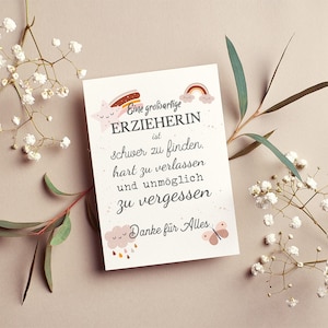 Postkarte Erzieherin | Grußkarte | Karte | Kindergarten