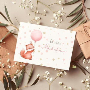 Postkarte Es ist ein Mädchen | Grußkarte | Geburt | Baby | Karte