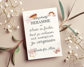 Postkarte Hebamme | Grußkarte | Danke | Geburt