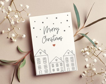 Postcard Merry Christmas | Christmas | Greeting card | Map