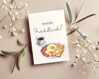 Postcard breakfast | Greeting card | Invitation