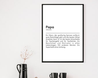 Poster Papa | Wanddeko | Geburtstag | Geschenk | Bild