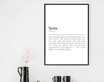 Poster Tante | Synonym | Wanddeko | Geschenk | Geburtstag | Bild