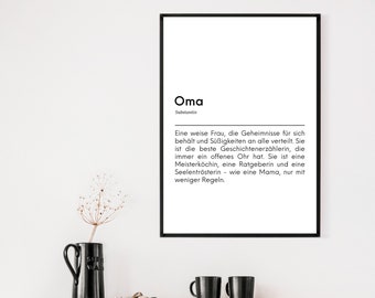 Poster Oma | Wanddeko | Geburtstag | Bild
