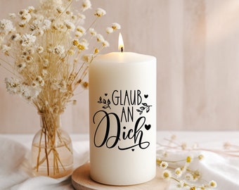 Candle Believe in yourself | Pillar candle | Block candle | Motivation | Light | Gift
