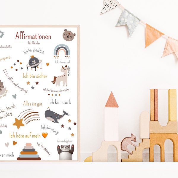 Poster Affirmation Kids Digital | Download | wall decoration | Picture