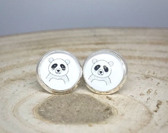 Ohrstecker Panda | Cabochon | Ohrringe | Stecker | Schmuck