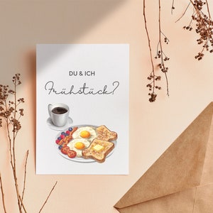 Postkarte Frühstück Grußkarte Einladung Bild 3