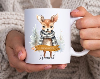 Personalized Christmas cup | Coffee Mug | Mug I Gift I Name | Deer