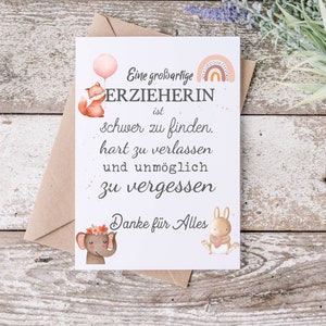 Postkarte Erzieherin | Grußkarte | Geschenk | Danke | Kindergarten