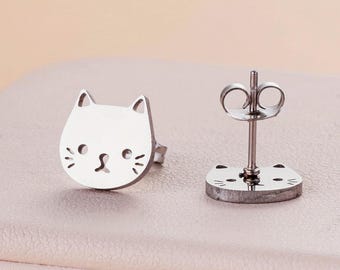 Ohrstecker Katze | Ohrringe | Edelstahl | Geschenk | Schmuck