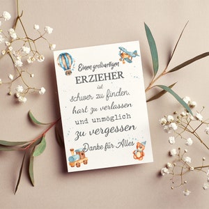 Postkarte Erzieher | Grußkarte | Karte | Kindergarten