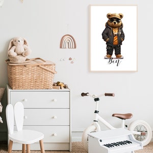 Poster bear personalized Children's room Image Animals birth image 3