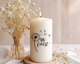 Candle You are missed | Pillar candle | Block candle | Mourning candle | Mourning