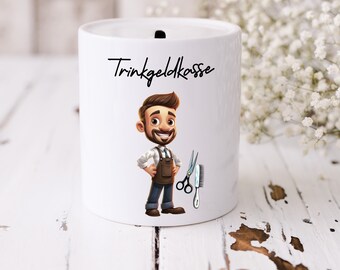 Spardose Trinkgeldkasse Friseur | Geschenk | sparen | Sparschwein